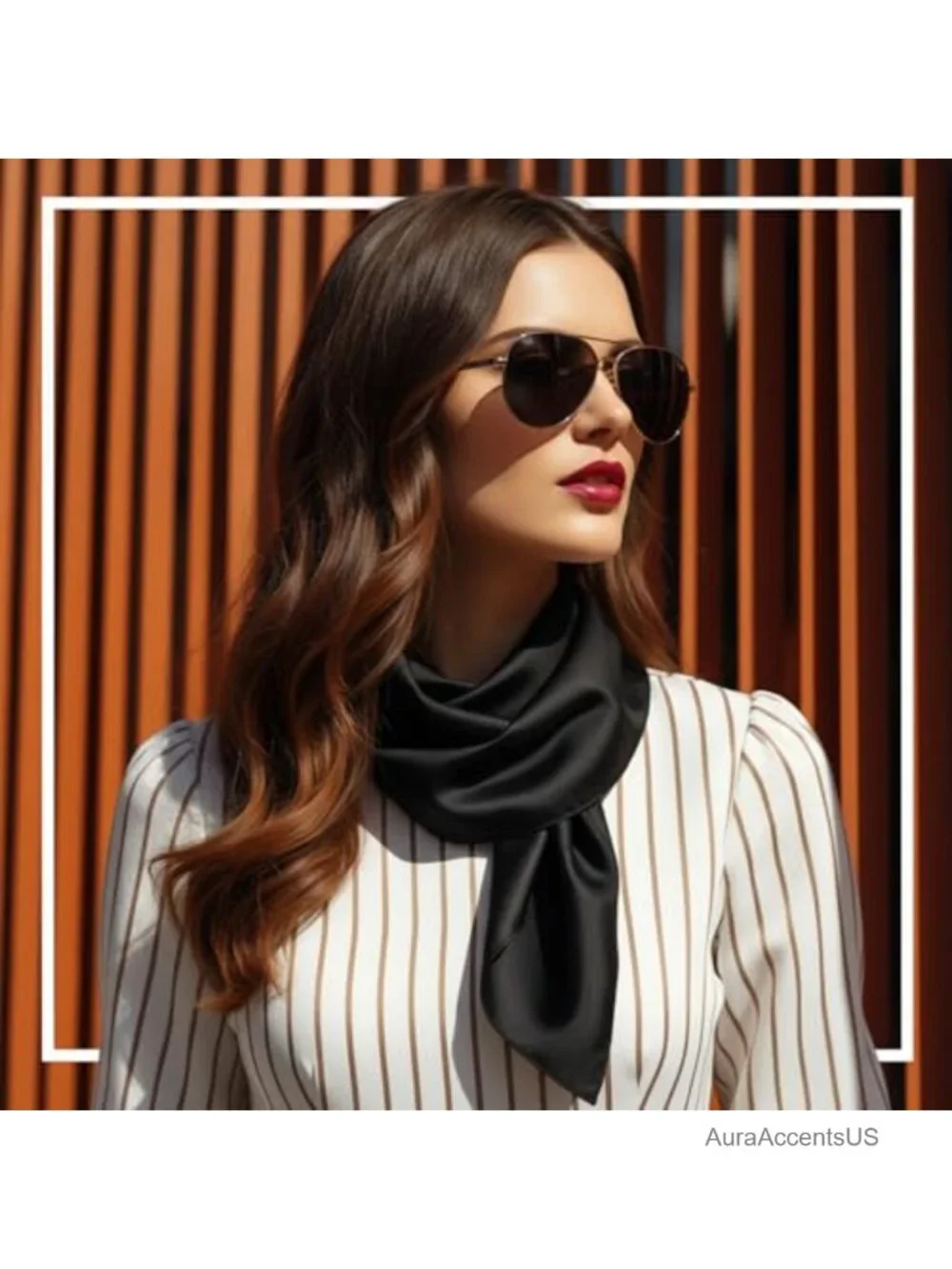 5-Pack Solid Square Hair Neck Scarf Satin Head Bandana